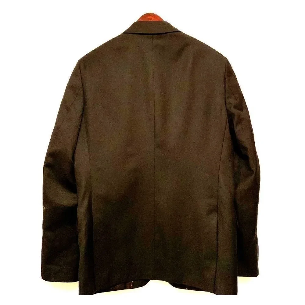 Black Worsted Wool Blazer Size 38